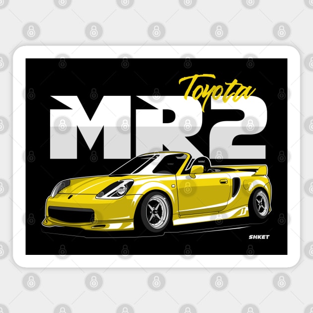 MR2 YELLOW ROADSTER Magnet by shketdesign